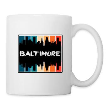Baltimore Maryland États-Unis Skyline Silhouette Voyage S - Mug blanc - blanc - Droite