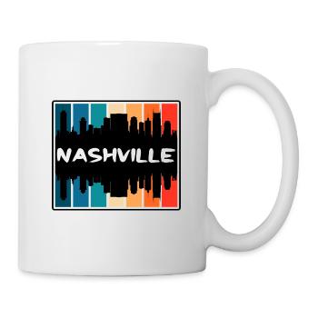 Nashville Tennessee USA Skyline Silhouette Reisen - Tasse - Weiß - Rechts