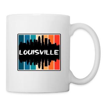 Louisville Kentucky USA Skyline Silhouette Reisen - Tasse - Weiß - Rechts