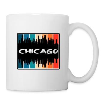 Chicago Illinois États-Unis Skyline Silhouette Voyage Sou - Mug blanc - blanc - Droite