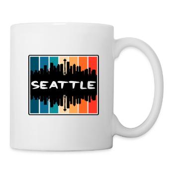 Seattle Washington Usa Skyline Silhouette Travel S - Tasse - Weiß - Rechts
