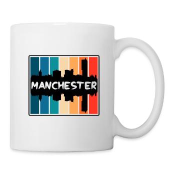 Manchester England Skyline Silhouette Travel Souve - Tasse - Weiß - Rechts