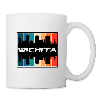Wichita Kansas Usa Skyline Silhouette Travel Souve - Mug - white - Right