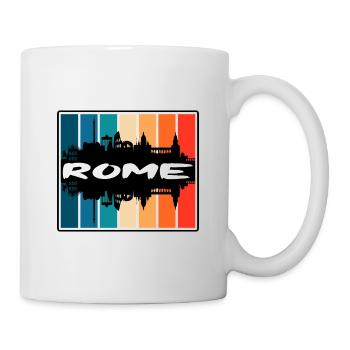 Rome Italy Skyline Silhouette Travel Souvenir - Mug - white - Right