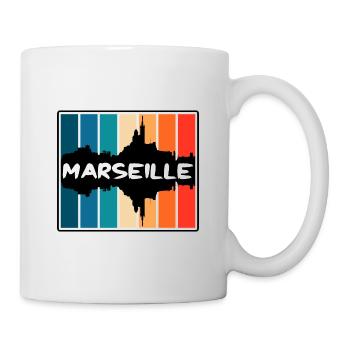 Marseille Frankreich Skyline Silhouette Reise Souveni - Tasse - Weiß - Rechts