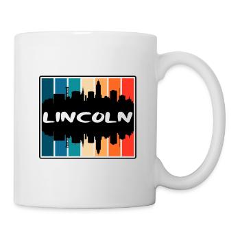Lincoln Nebraska États-Unis Skyline Silhouette Voyage Sou - Mug blanc - blanc - Droite