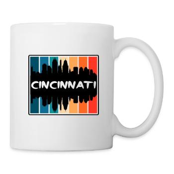 Cincinnati Ohio USA Skyline Silhouette Reisen Souv - Tasse - Weiß - Rechts