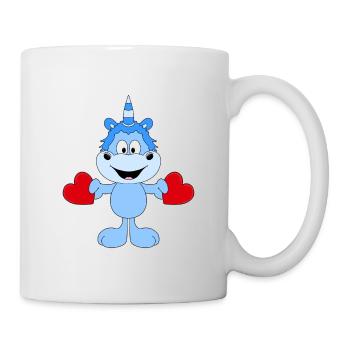 EINHORN - LIEBE - LOVE - HERZEN - VERLIEBT - Tasse - Weiß - Rechts