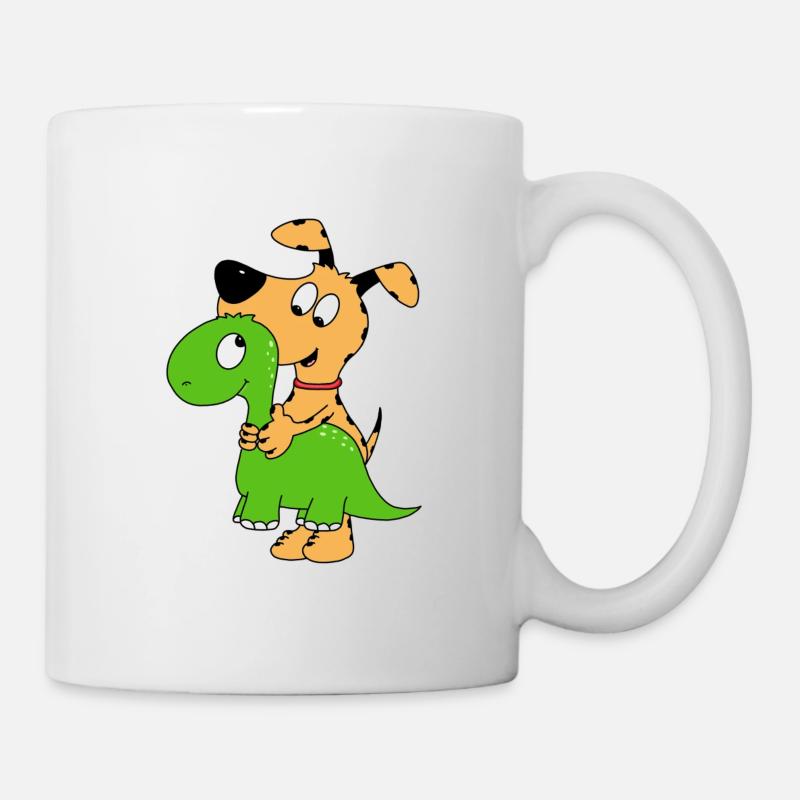 HUND - DINO - DINOSAURIER - TIER - KIND - BABY - Tasse - Weiß