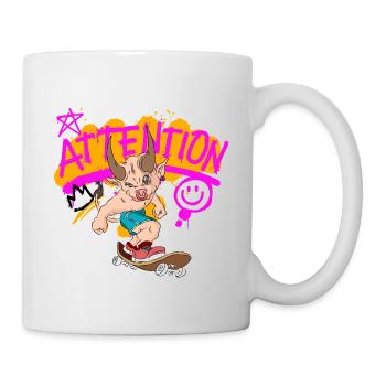 Skate animalier - Mug blanc - blanc - Droite