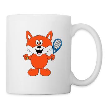 FUCHS - TENNIS - SPORT - TIER - KIND - BABY - Tasse - Weiß - Rechts