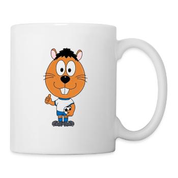 BIBER - OTTER - MARDER - FUßBALL - SPORT - TIER - Tasse - Weiß - Rechts