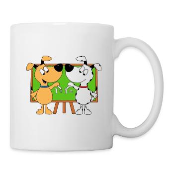 HUNDE - SCHULE - SCHÜLER - MATHE - RECHNEN - Tasse - Weiß - Rechts