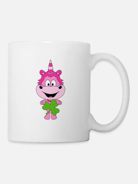 EINHORN - KLEEBLATT - KIND - BABY - Tasse - Weiß