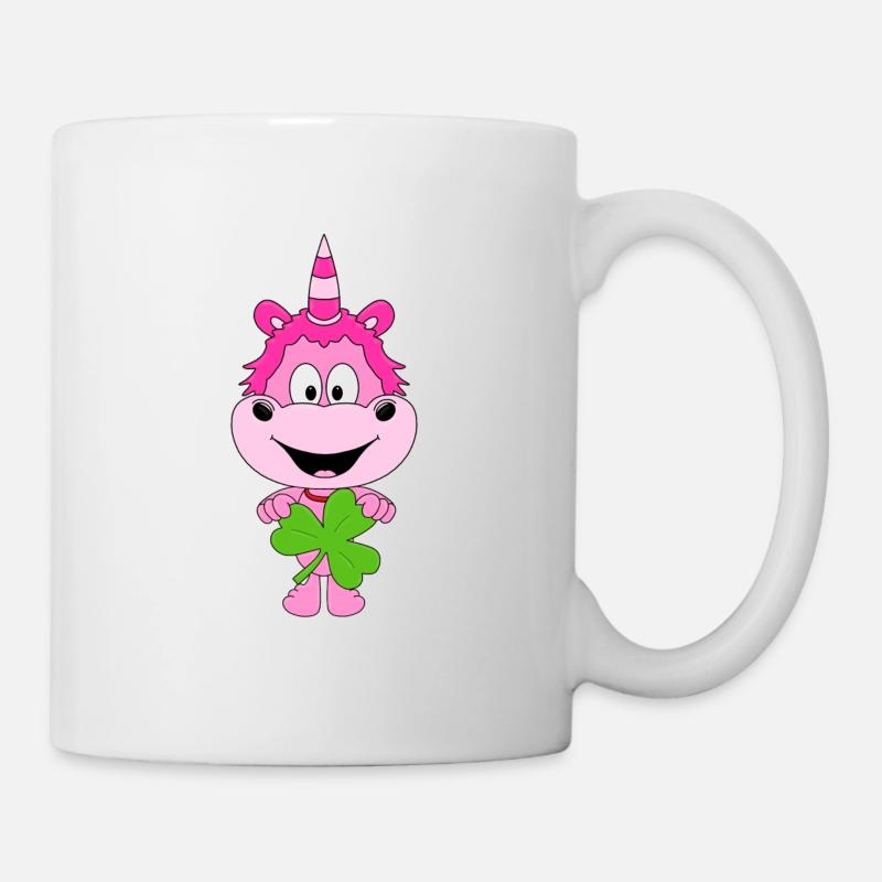 EINHORN - KLEEBLATT - KIND - BABY - Tasse - Weiß