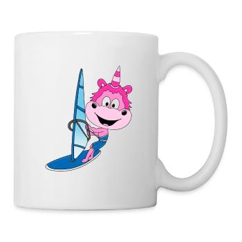 EINHORN - WINDSURFER - SURFER - WASSERSPORT - Tasse - Weiß - Rechts