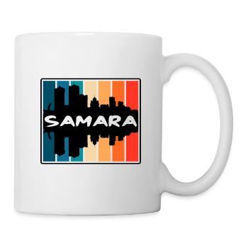 Samara Russie Skyline Silhouette Souvenir de voyage - Mug blanc - blanc - Droite