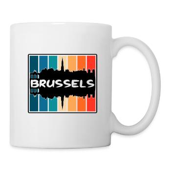 Brussels Belgium Skyline Silhouette Travel Souveni - Mug - white - Right