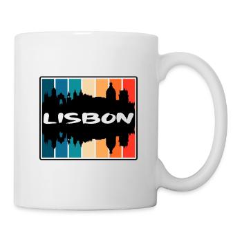 Lisbonne Portugal Skyline Silhouette Voyage Souvenir - Mug blanc - blanc - Droite