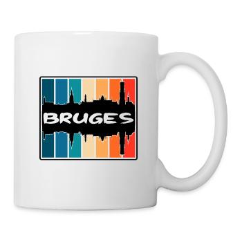 Bruges Belgium Skyline Silhouette Travel Souvenir - Mug - white - Right