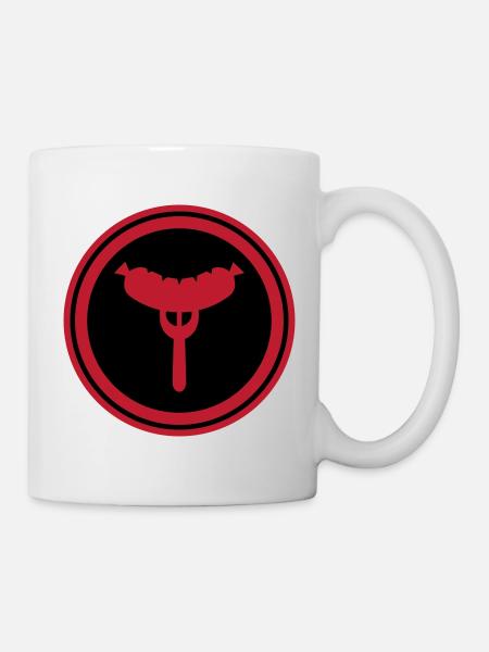Wurst Gabel - Tasse - Weiß