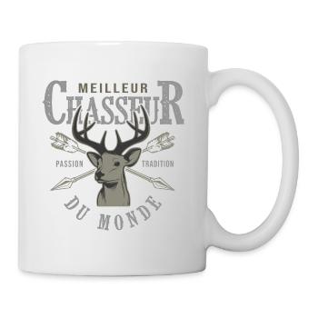 meilleur chasseur du monde cadeau papa chasse - Mug blanc - blanc - Droite