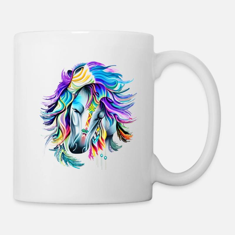 Pferdekopf Tribal - Tasse - Weiß