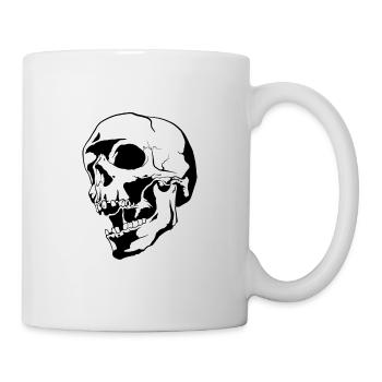 Totenkopf-Kunst - Tasse - Weiß - Rechts