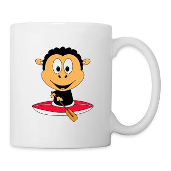 SCHWARZES SCHAF - KANU - KAJAK - TIER - SPORT - Tasse - Weiß - Rechts