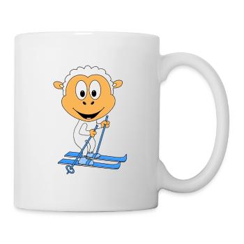 SCHAF - SKIER - SKI - SPORT - TIER - KIND - BABY - Tasse - Weiß - Rechts