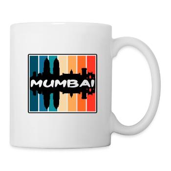 Mumbai India Skyline Silhouette Travel Souvenir - Mug - white - Right