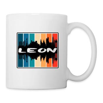 Leon Mexico Skyline Silhouette Travel Souvenir - Mug - white - Right