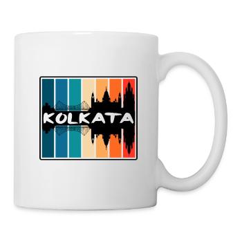Kolkata Inde Skyline Silhouette Souvenir de voyage - Mug blanc - blanc - Droite