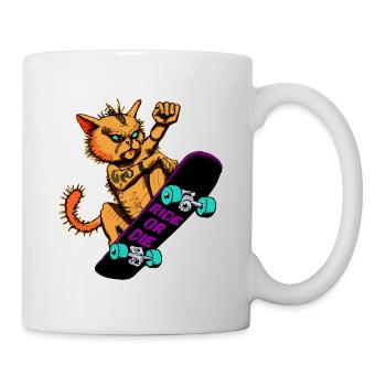 Ride or die - Skate Cat - Mug - white - Right