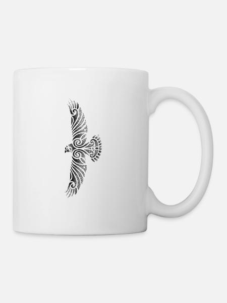 Nordischer Rabe dotwork - Tasse - Weiß
