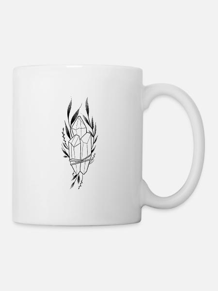 Cristal floral dotwork - Mug blanc - blanc