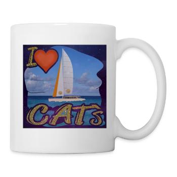 I Love CAT`s - Catamaran - Universum - Tasse - Weiß - Rechts