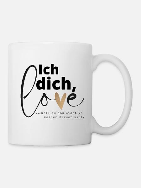 Du bist das Licht in meinem Herzen - I love you - Tasse - Weiß