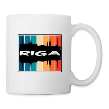 Riga Latvia Skyline Silhouette Travel Souvenir - Mug - white - Right