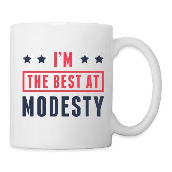 Ich bin der Beste in Bescheidenheit - Tasse - Weiß - Rechts