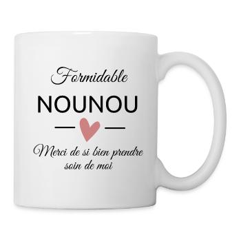 Merci formidable nounou - Mug blanc - blanc - Droite