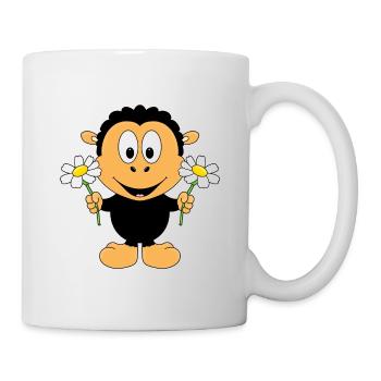 SCHWARZES SCHAF - BLUMEN - TIER - TIERISCH - Tasse - Weiß - Rechts