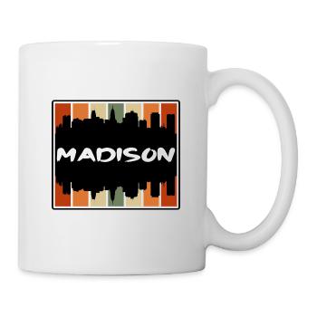 Madison Wisconsin USA Skyline Silhouette Reisen So - Tasse - Weiß - Rechts