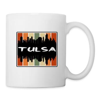 Tulsa Oklahoma Usa Skyline Silhouette Travel Souve - Mug - white - Right