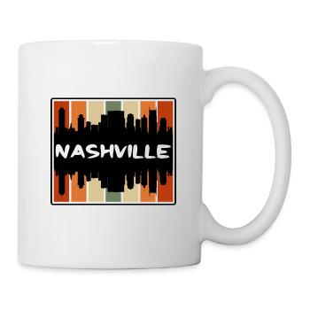 Nashville Tennessee USA Skyline Silhouette Reisen - Tasse - Weiß - Rechts