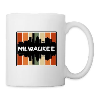 Milwaukee Wisconsin USA Skyline Silhouette Reisen - Tasse - Weiß - Rechts