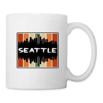 Seattle Washington Usa Skyline Silhouette Travel S - Tasse - Weiß - Rechts