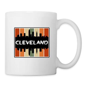Cleveland Ohio USA Skyline Silhouette Reisen Souve - Tasse - Weiß - Rechts