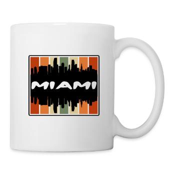 Miami Florida Usa Skyline Silhouette Travel Souven - Tasse - Weiß - Rechts