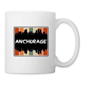 Anchorage Alaska Usa Skyline Silhouette Travel Sou - Tasse - Weiß - Rechts